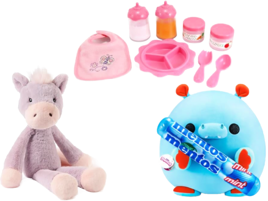 stuffed toys and baby toy set