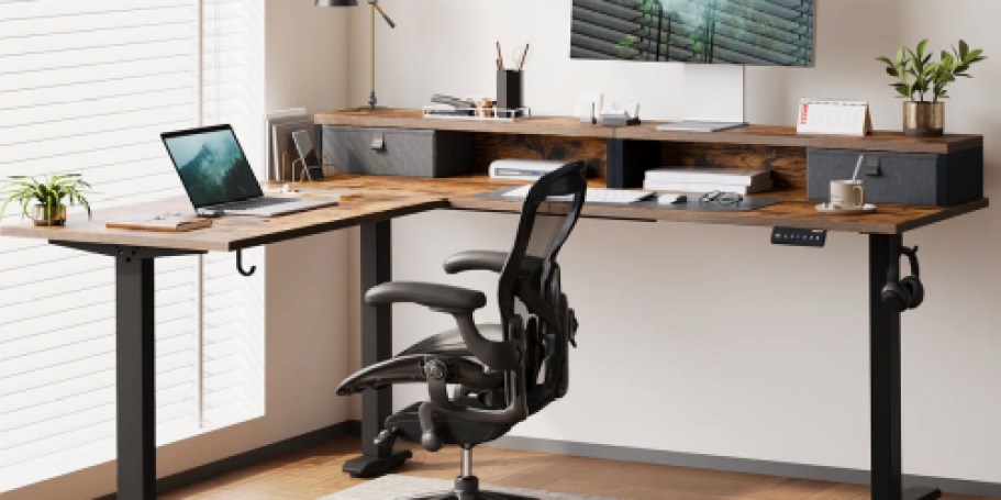 L-Shaped Electric Standing Desk Just $178.76 Shipped on Wayfair.com