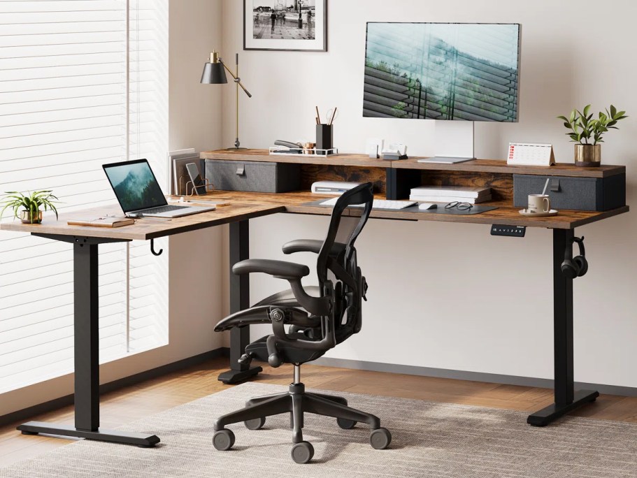 L-Shaped Electric Standing Desk Just $178.76 Shipped on Wayfair.com