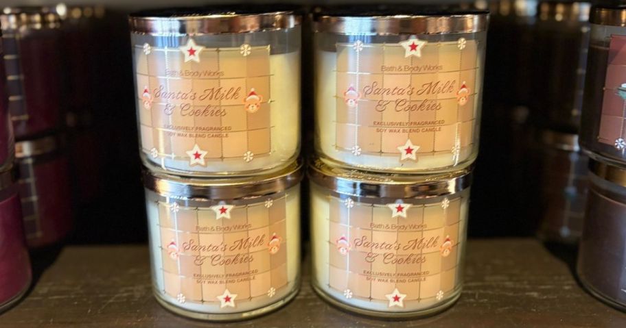 Bath & Body Works Santa's Milk & Cookies 3-Wick Candles