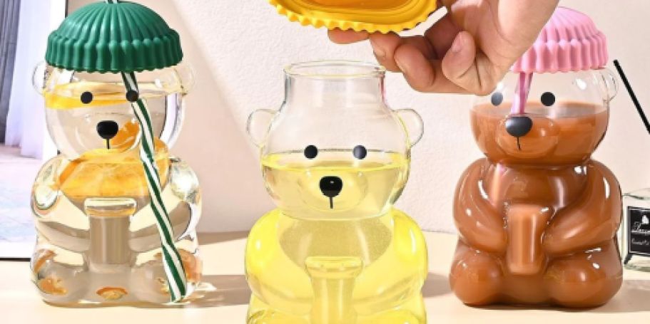 Bear-y Cute! This Viral Glass Straw Tumbler Is Just $12.48 at Walmart