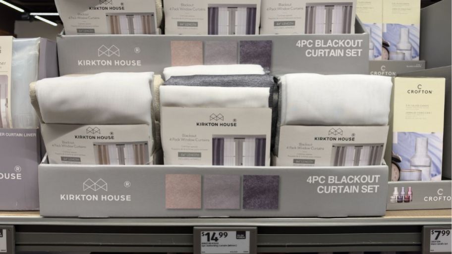 Black out curtains on display