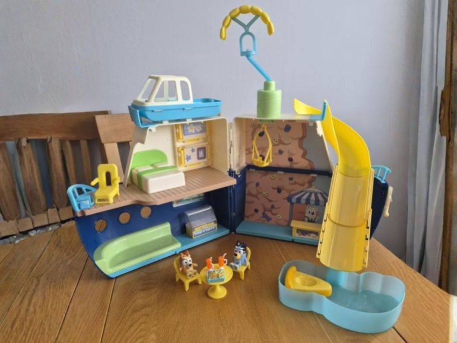 Bluey Cruise Ship Playset on table