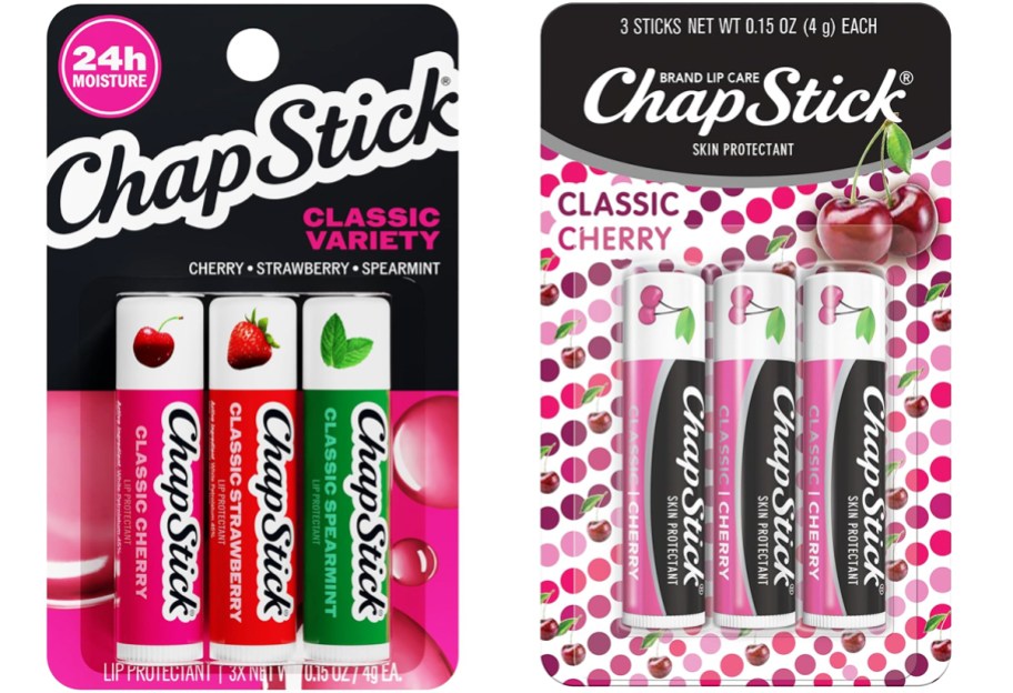 ChapStick variety and cherry lip balm sets