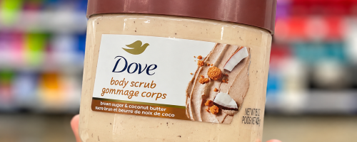 dove body scrub held in store