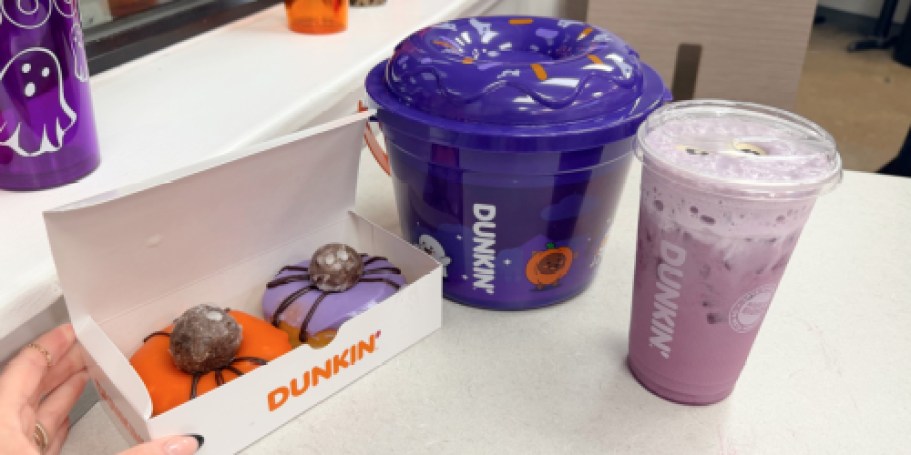 NEW Dunkin Glow-in-the-Dark MUNCHKINS Bucket & Viral Spider Donuts Available NOW