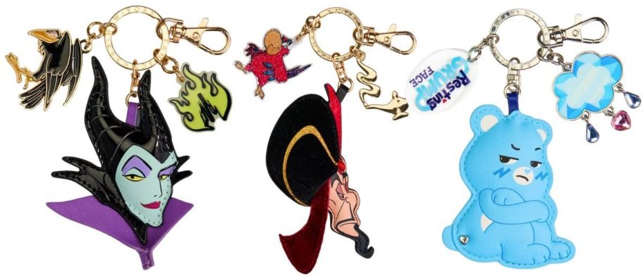 FAO Schwarz x Disney Maleficent, jafar, and Care Bears Grumpy Bear Bag Charm