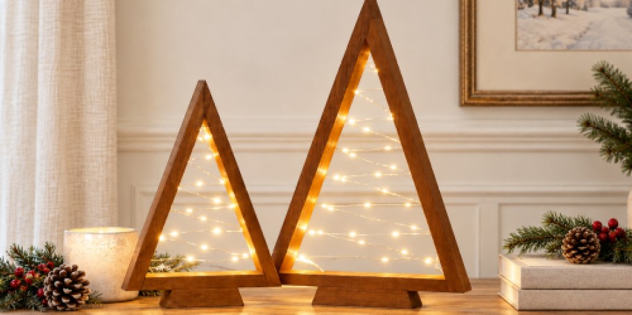Wooden Light-Up Christmas Tree 2-Pack Just $19.99 on Amazon (Reg. $40)