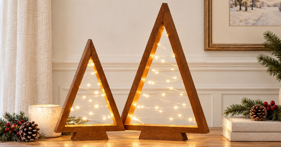 Wooden Light-Up Christmas Tree 2-Pack Just $14.99 on Amazon (Reg. $40)
