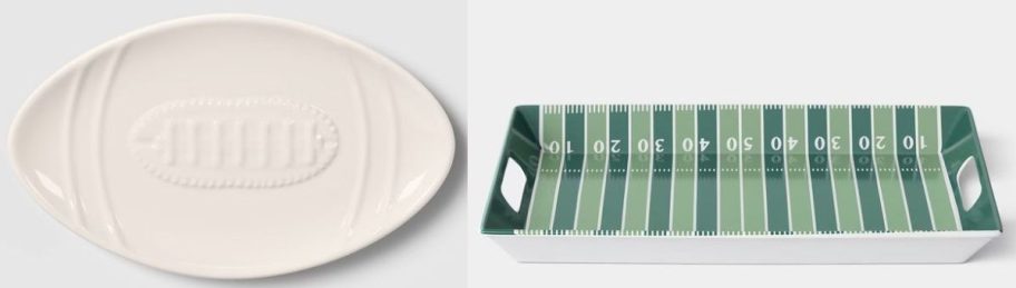 Foot ball bowl and tray