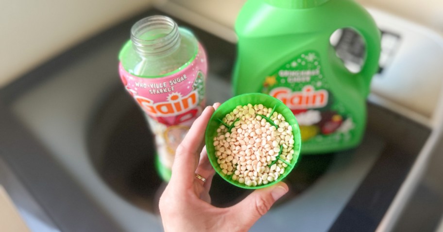 cap full of scent beads in hand 