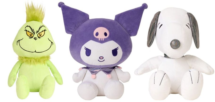 the grinch, kuromi, and snoopy Glow-in-the-Dark Plush Pillow Buddies
