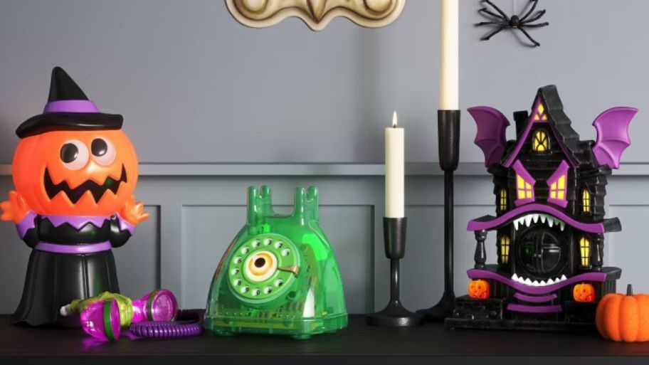 Halloween decor on top of the table