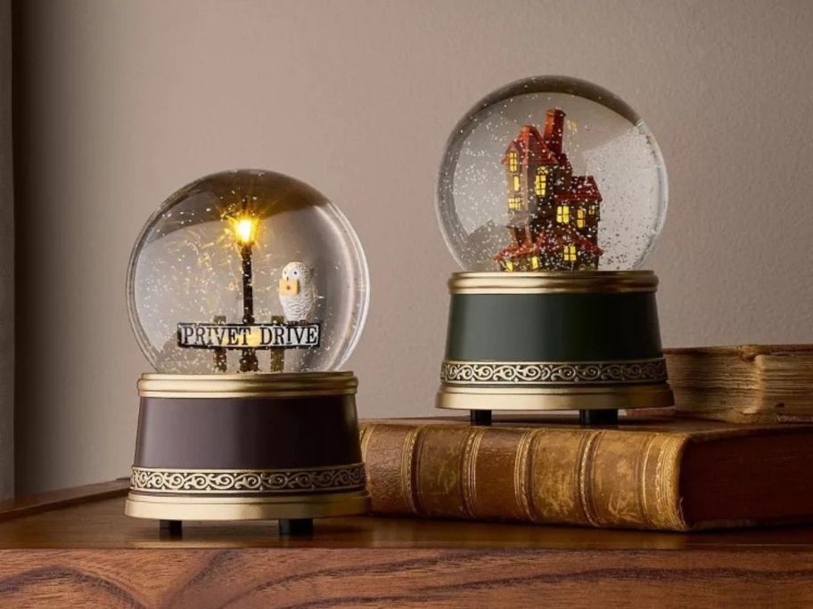 Harry Potter snow globes on display