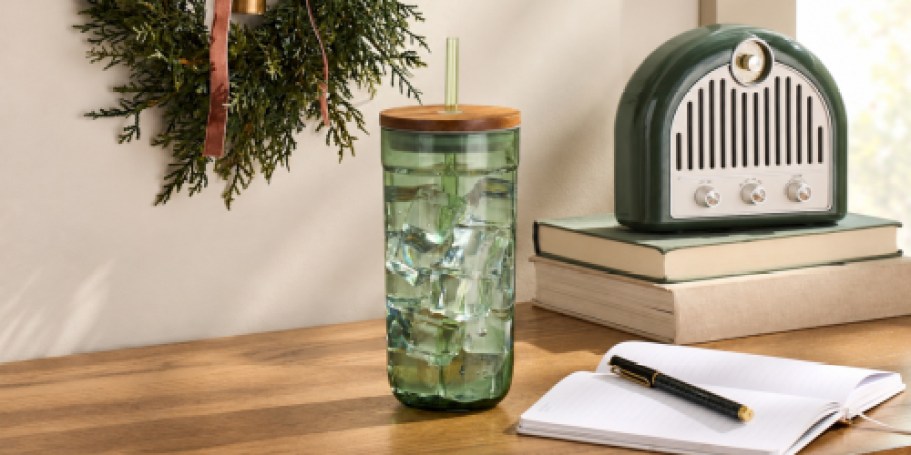 NEW Hearth & Hand Christmas Tree Glass Tumbler Just $11.99 on Target.com