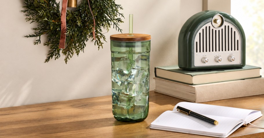 NEW Hearth & Hand Christmas Tree Glass Tumbler Just $11.99 on Target.com