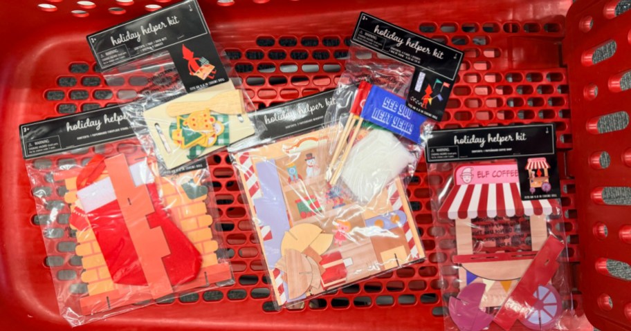 Holiday Helper Kits in a target basket