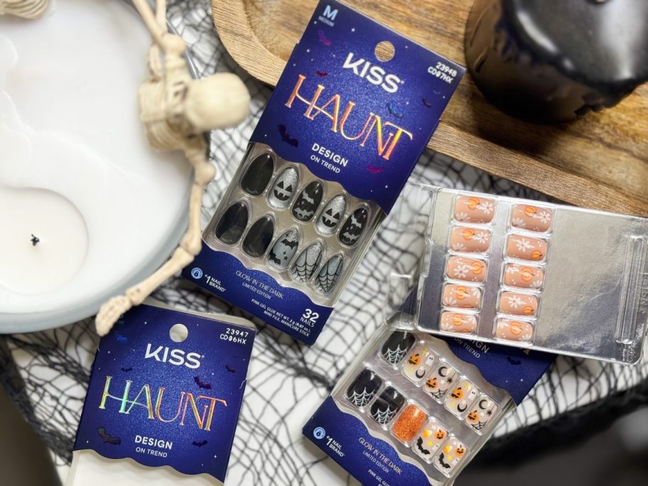 packages of halloween press on nails
