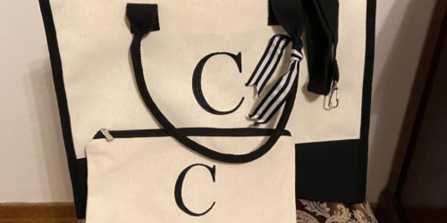 Initial Tote Bag 2-Piece Sets Only $11.99 on Amazon (Regularly $28)
