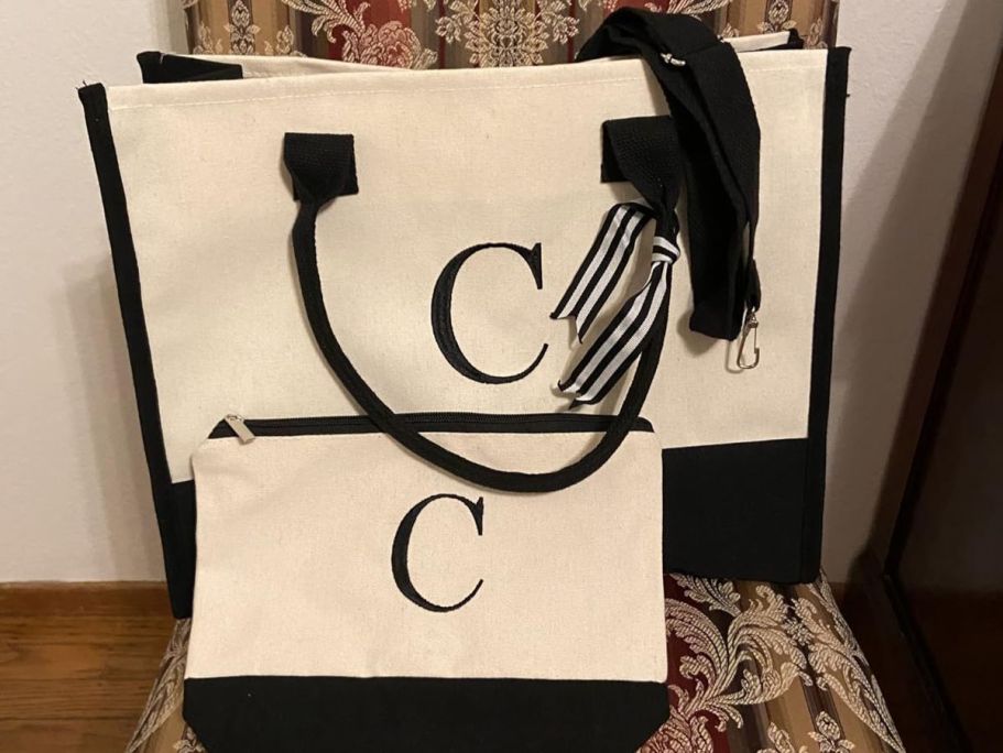 Initial Tote Bag 2-Piece Sets Only $11.99 on Amazon (Regularly $28)