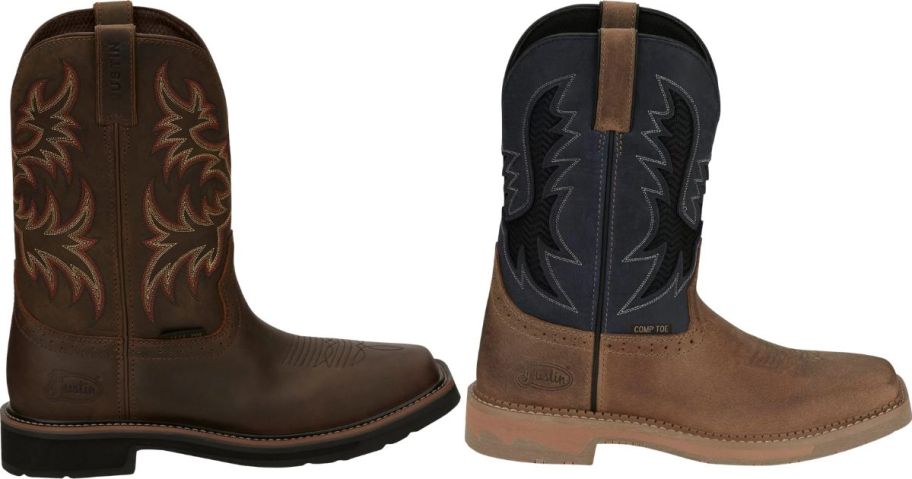 Justin Men's Stampede EH Steel Toe Leather Wellington Work Boot and Bolt Work Boot