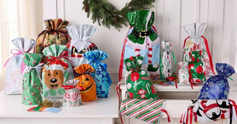 Two sets of Kringle Express Gift Bags