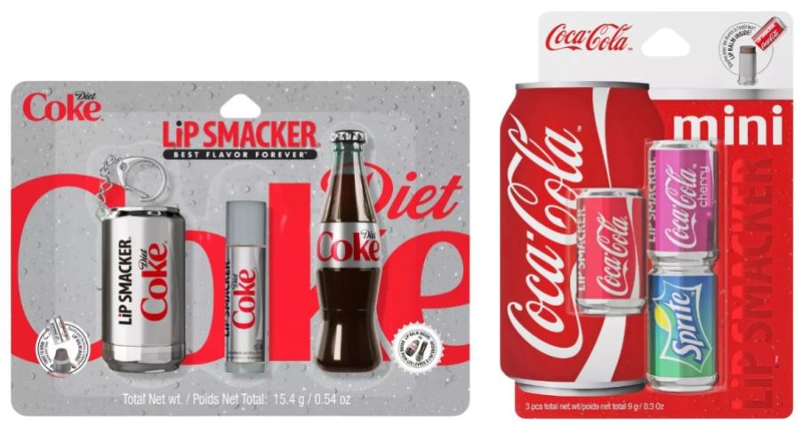 Lip Smacker Diet Coke Lip Trio and Lip Smacker X Coca-Cola Mini Lip Balm