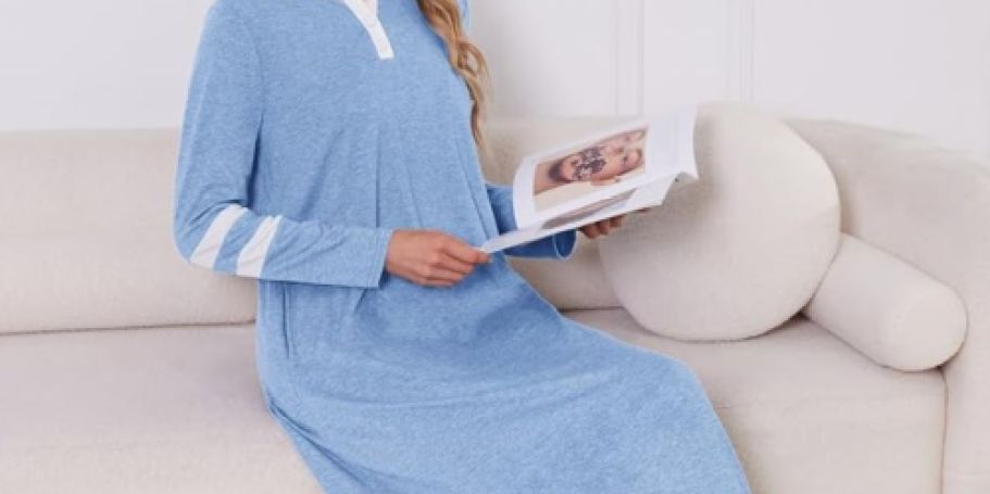 Women’s Cotton Long Sleeve Nightgowns Just $10.99 on Amazon (Reg. $22)