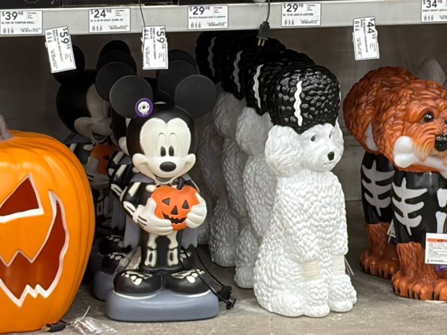 Mickey and Bride of Frankenstein Poodle Halloween Blow Molds