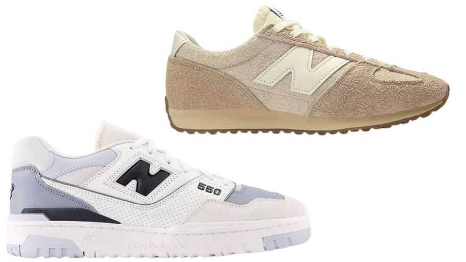 New balance in blue and tan