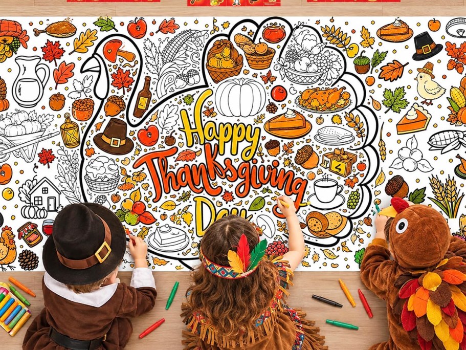 Giant Coloring Posters Only $4.99 on Amazon (Thanksgiving & Christmas Designs)