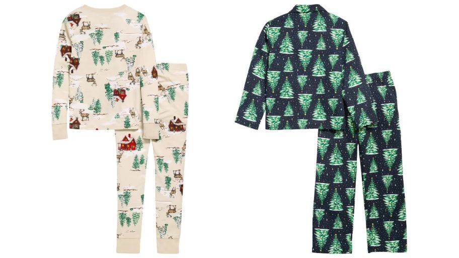 Old navy holiday Pajamas for kids in different patterns