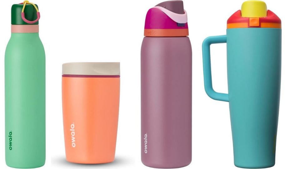 Stock images of 4 Owala Water Bottles and Tumblers