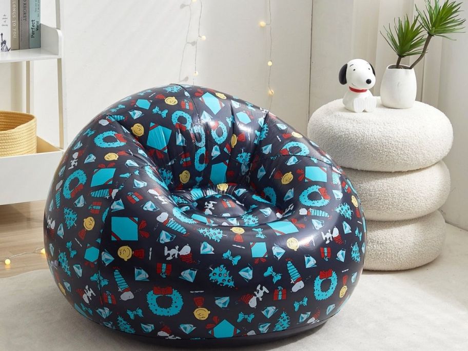 Peanut inflatable chair in a bedroom