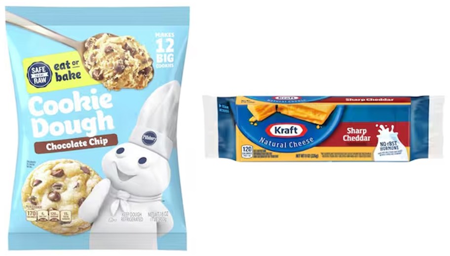Pillsbury 16oz Cookie Dough and Kraft 8oz Block Cheese