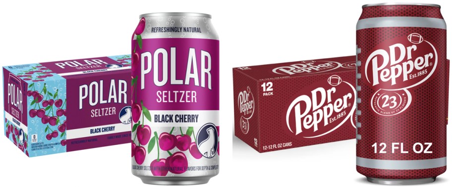 Polar Seltzer 8-Pack and Dr Pepper Soda 12-Pack
