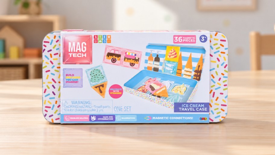 kids toy travel tin on a table top