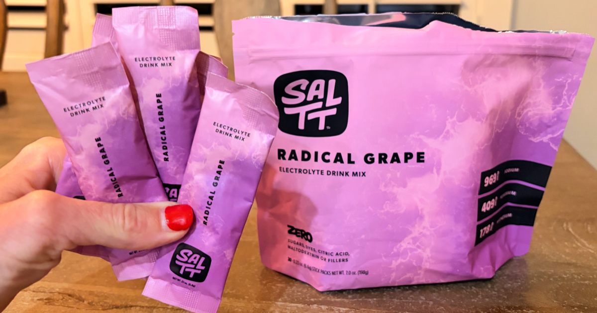 RARE Prime Day Deal! 20% Off SALTT Zero Sugar Electrolyte Packets (We Love Radical Grape!)
