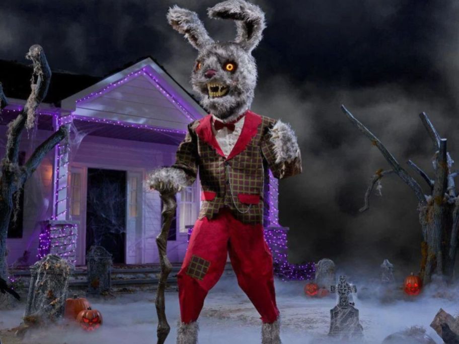 Scary Horrifying Hops with a purple and black background