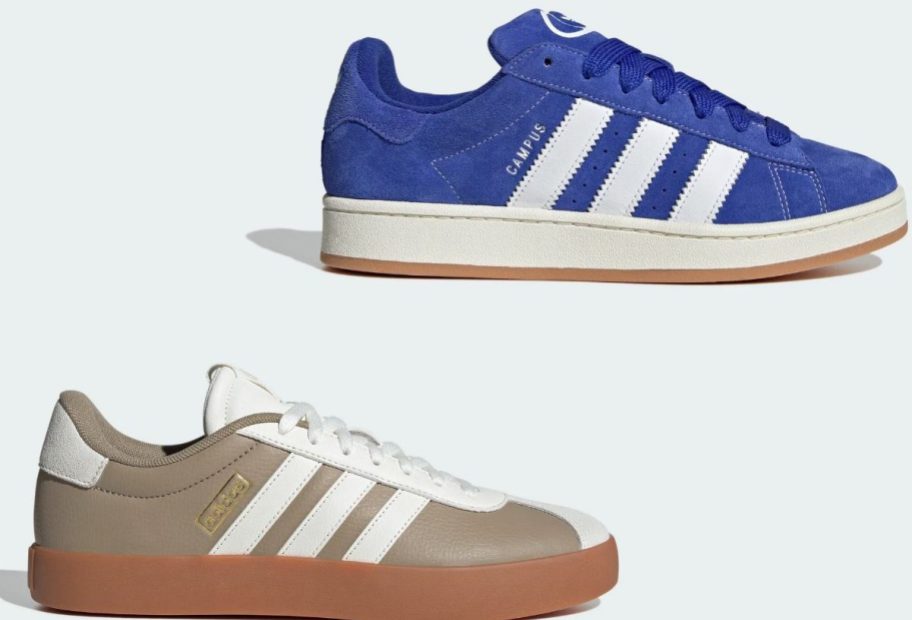 stock images of two adidas mens shoes