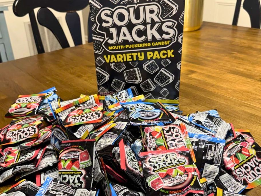 Sour jacks variety pack on top of the table