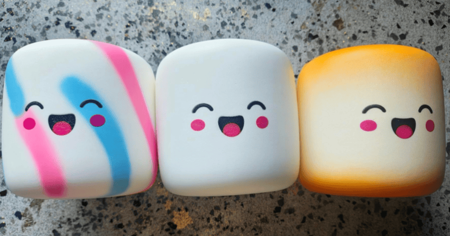 3 marshmallow squishy toys