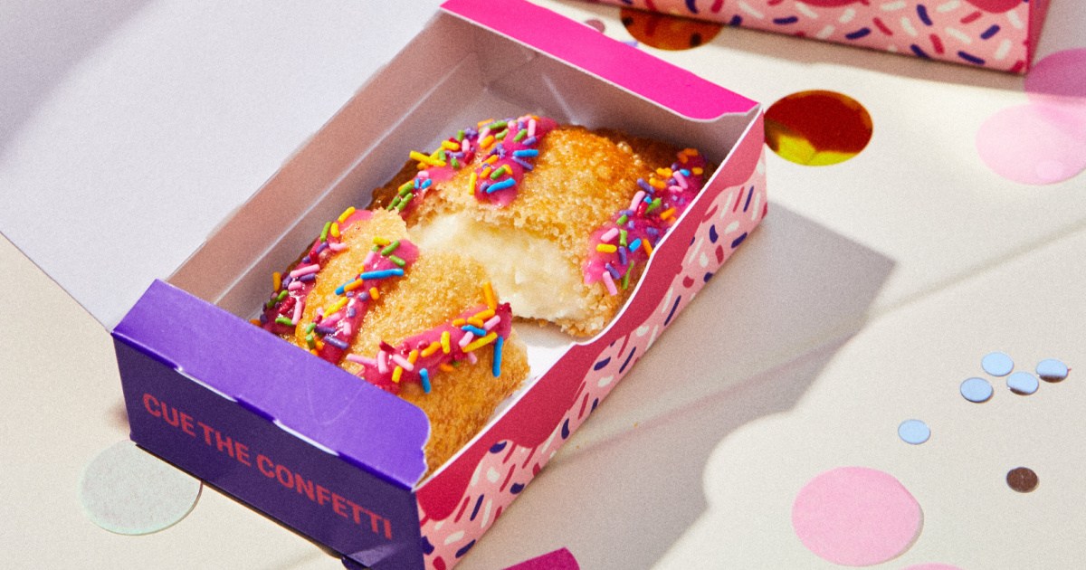 Taco Bell milk bar empanada in pink to go box