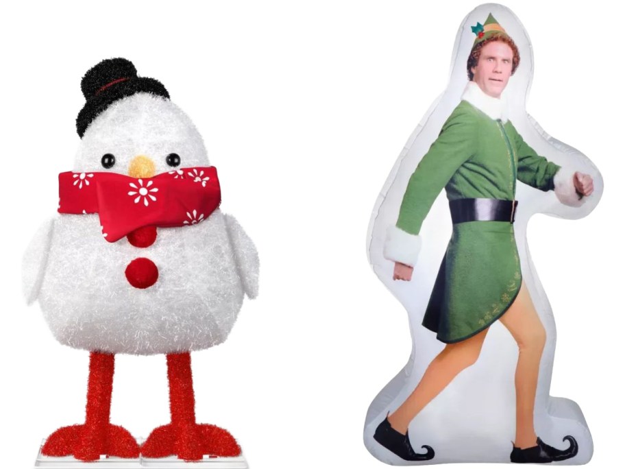 Stock image of a Wondershop Featherly Friend and Buddy the Elf Christmas Decoration