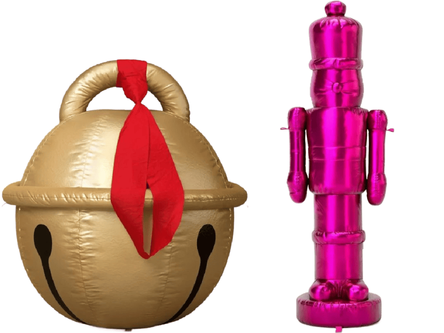 Stock images of Wondershop Bell and Pink Nutcracker Inflatables