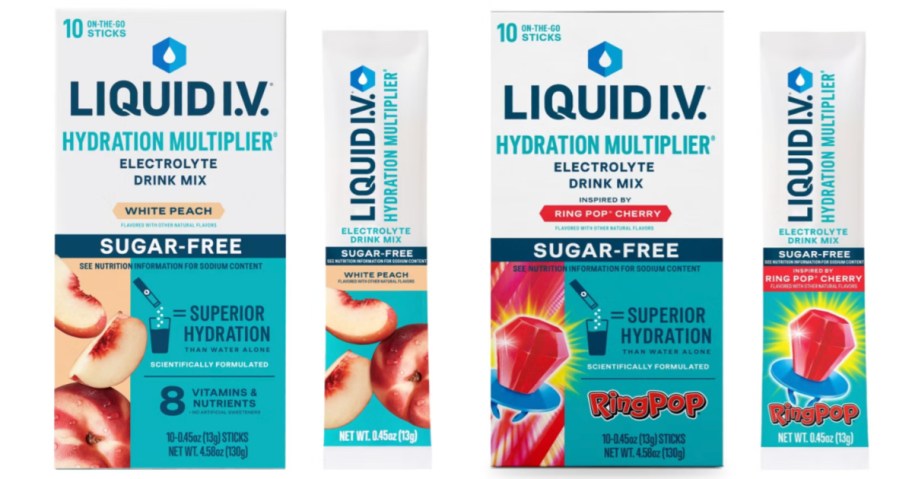 two boxes of electrolyte drink mix