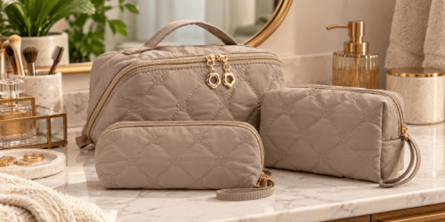 Puffer Makeup Bag 3-Piece Sets from $7 Shipped for Amazon Prime Members!
