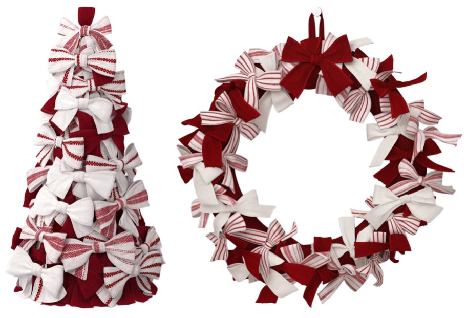 Threshold Decorative Bow Christmas Tree and Wreath