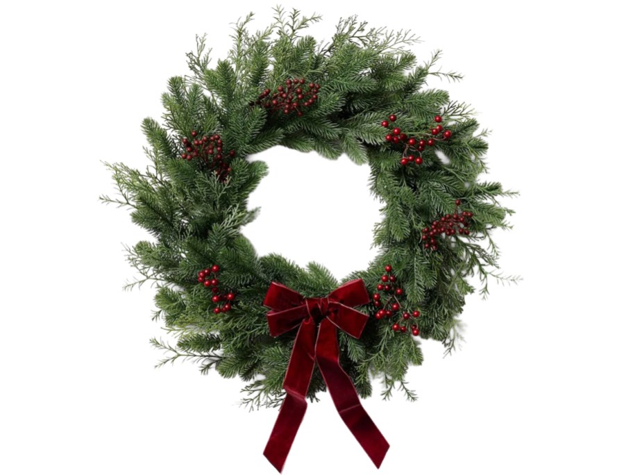 Threshold Designed w: Studio McGee Mixed Green & Red Berry Christmas Wreath