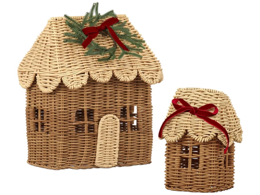 Threshold Small Scalloped Woven Christmas House